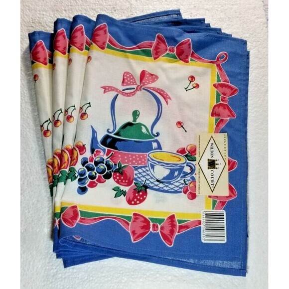 Wilton Court Other - Placemats Teapot Cup & Fruit Set of 4 Classic Design New Tags Wilton Court